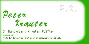 peter krauter business card